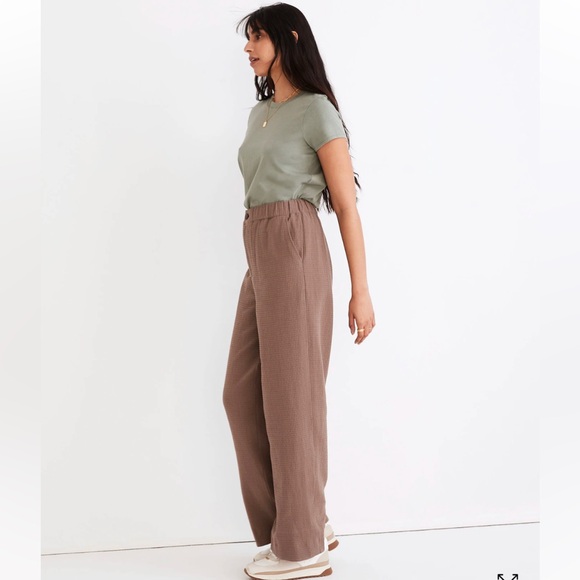 Madewell Waffle Pull-On High-Rise Straight Pants - Picture 1 of 11